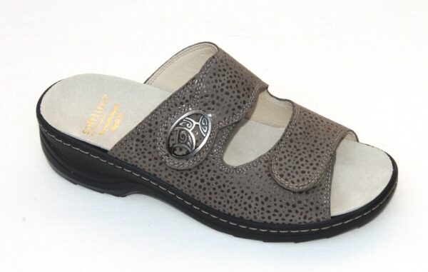 Fidelio klittenband slipper taupe fantasieprint