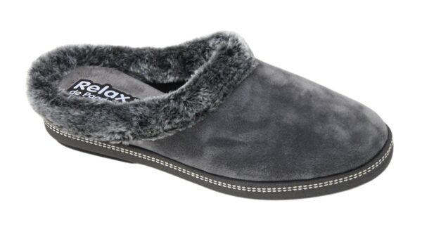 DP017 Dames pantoffel slipper grijs velours