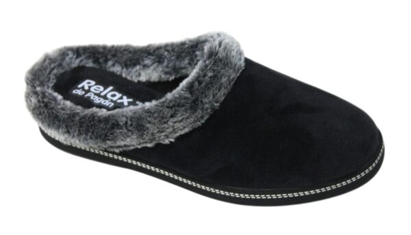 DP018 Dames pantoffel slipper zwart velours
