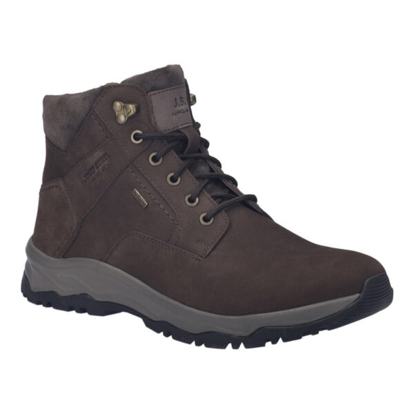 Josef Seibel half hoge veterschoen met TopDryTex en rits bruin nubuck Leroy 52