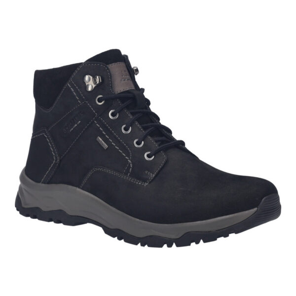 Josef Seibel half hoge veterschoen met TopDryTex en rits zwart nubuck Leroy 52