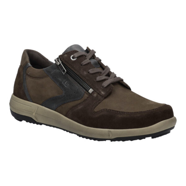JSH102 Josef Seibel veterschoen met dubbele rits “Enrico 20” bruin nubuck/suède combi
