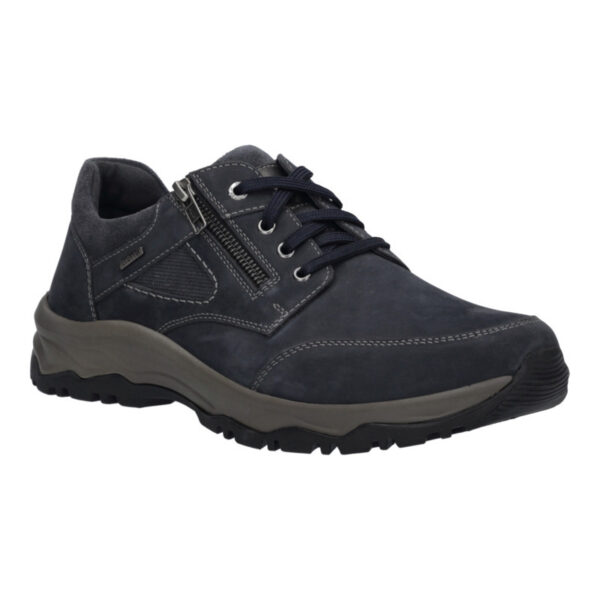 JSH109 Josef Seibel veterschoen “Leroy 55” met TopDryTex en rits blauw gevet nubuck