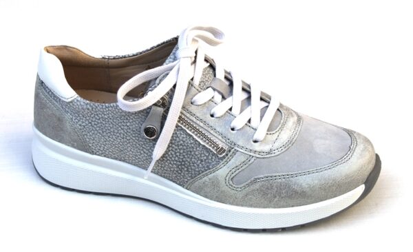 F002 Fidelio veterschoen (sneaker) zilver metallic/grijs combinatie