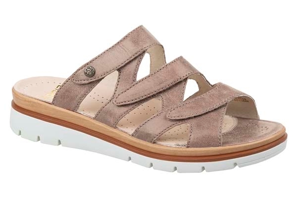 F114 Fidelio verstelbare klittenband slipper brons metallic