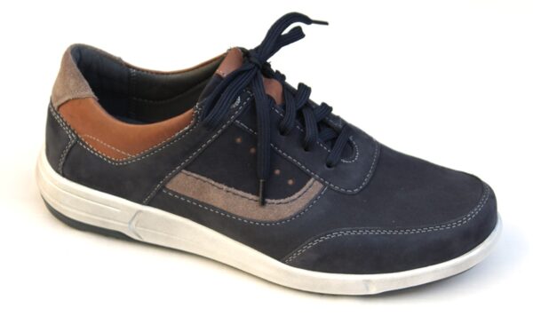 JSH014 Josef Seibel veterschoen blauw nubuck combinatie