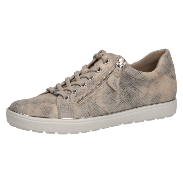 C013 Caprice sneaker met ritsje beige pythonprint