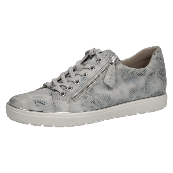 C014 Caprice sneaker met rits lichtblauw pythonprint