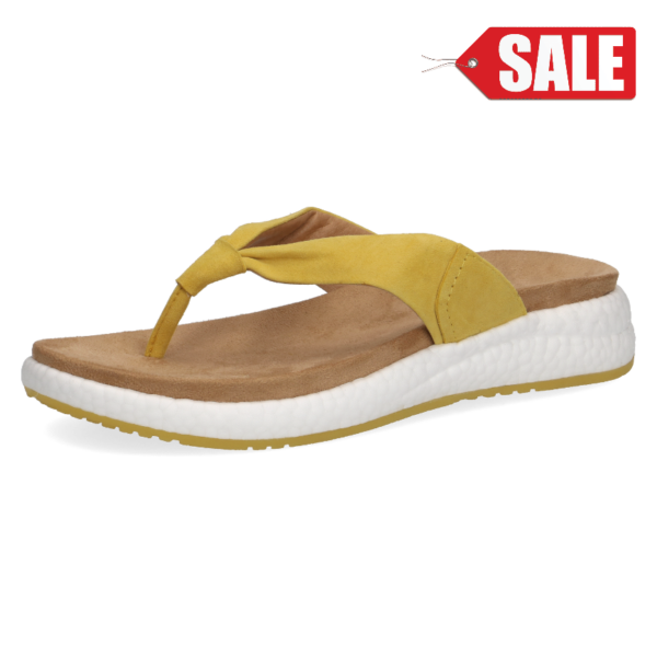 C057 Caprice teenslipper okergeel suède