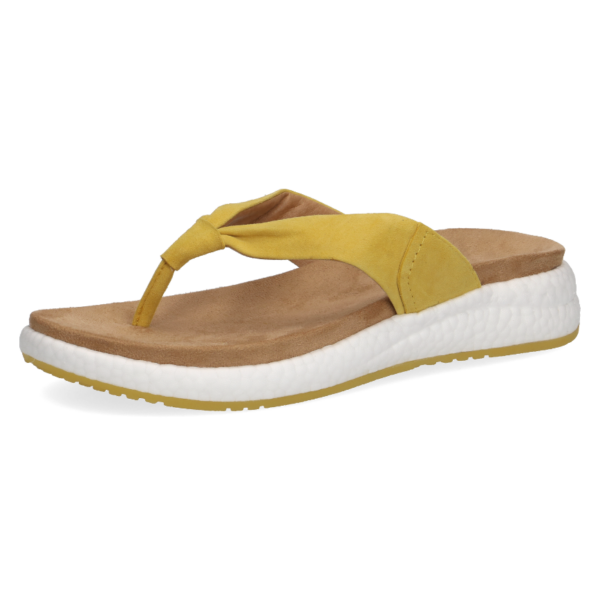 C025 Caprice teenslipper okergeel suède