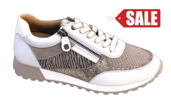 Helioform sneaker wit met beige combi