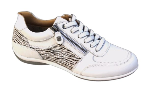 Helioform veterschoen wit met zwart beige fantasieprint
