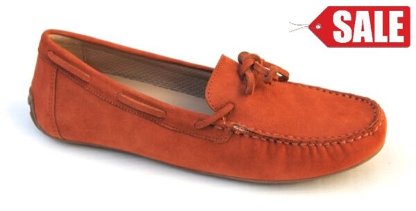 FLX006 Mocassin donker oranje suède