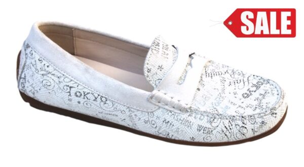 Sioux mocassin in wit fantasieprint