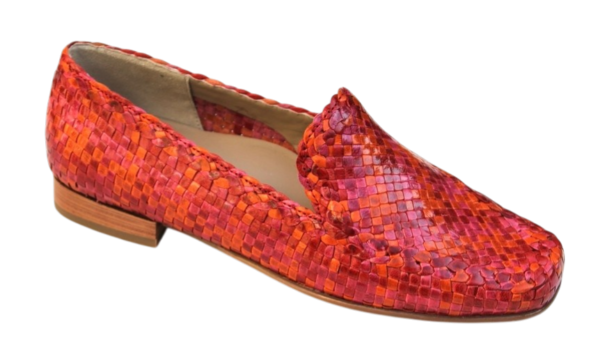 Sioux instap vlechtschoen rood combi