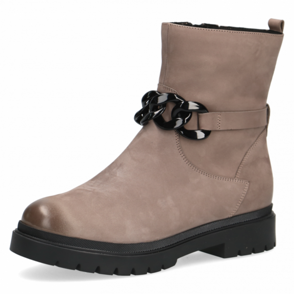 C218 Caprice enkellaarsje met dikke zool taupe nubuck