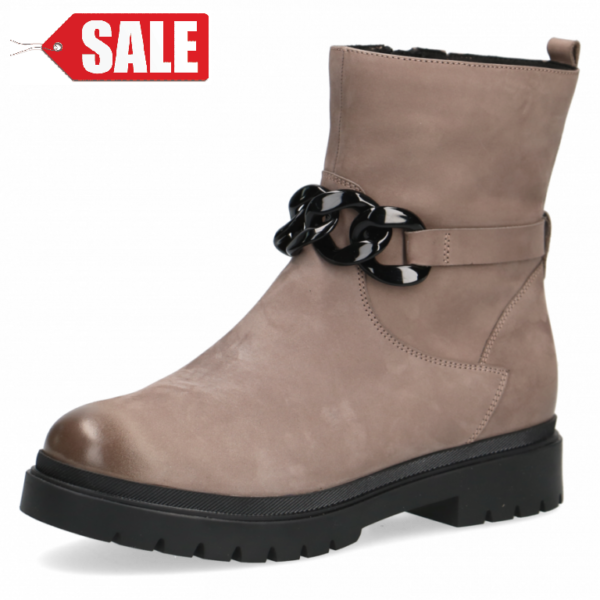 C145 Caprice enkellaarsje met dikke zool taupe nubuck