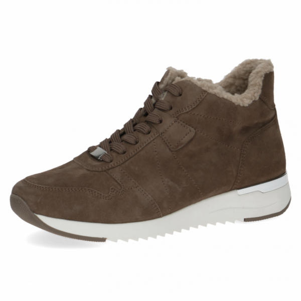C014 Caprice half hoge sneaker gevoerd taupe suède