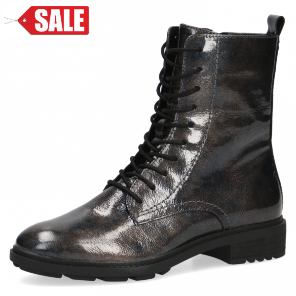 C137 Caprice veterboot donkergrijs met bruin gemêleerd lak