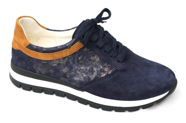 Chrisitan Dietz Silvana blauw suede met cognac combi