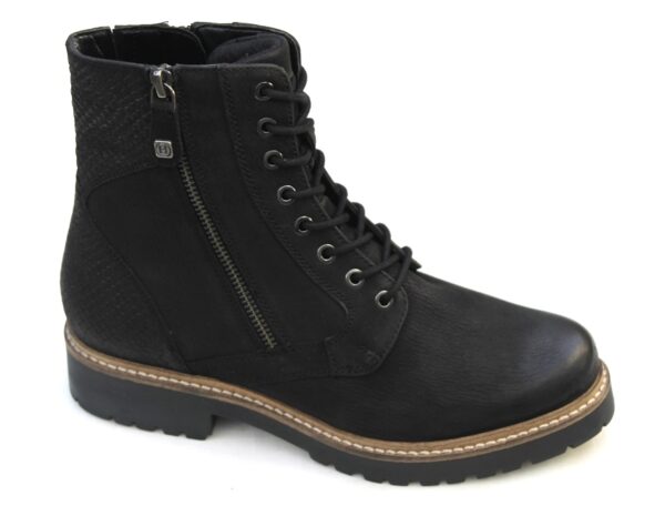 H131 Helioform veterboot met lichte rand zwart gevet nubuck