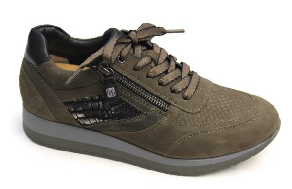 H103 Helioform sneaker donkergroen nubuck