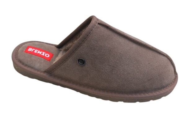 HP001 Heren pantoffel Blenzo slipper lamsvacht gevoerd taupe suede