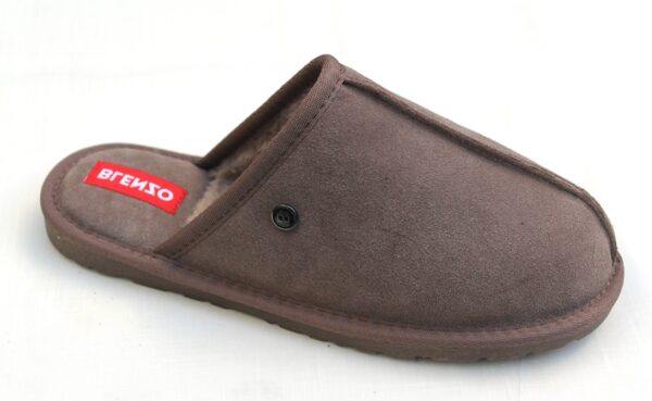 Heren pantoffel slipper Blenzo lamsvacht gevoerd taupe suede