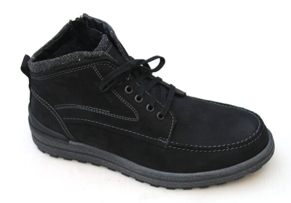 JSH112 Josef Seibel half hoge veterschoen met rits  zwart nubuck