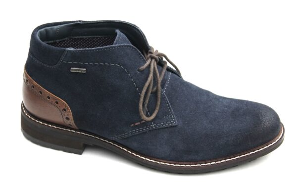 JSH101 Josef Seibel half hoge veterschoen “Jasper 51” donkerblauw suede