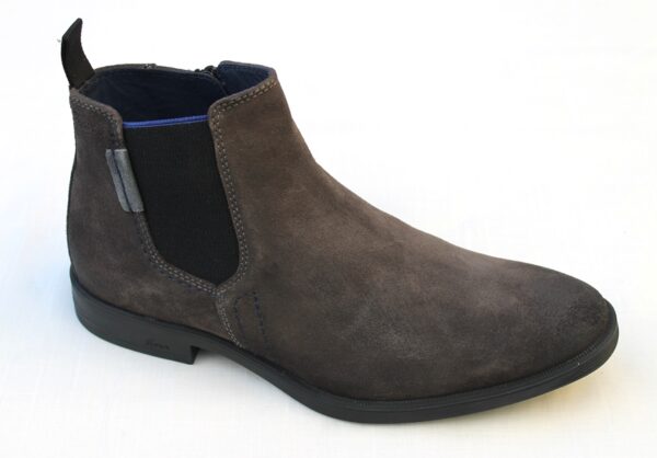 SH066 Sioux chelsea boot met rits taupegrijs suède