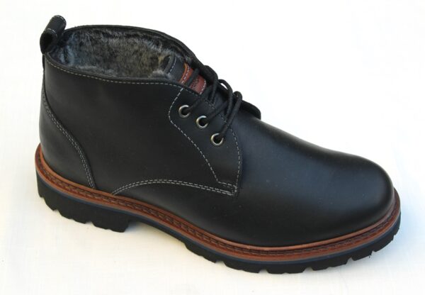 Sioux half hoge veterboot zwart gevet leer lamsvacht gevoerd Adalrik 701 LF