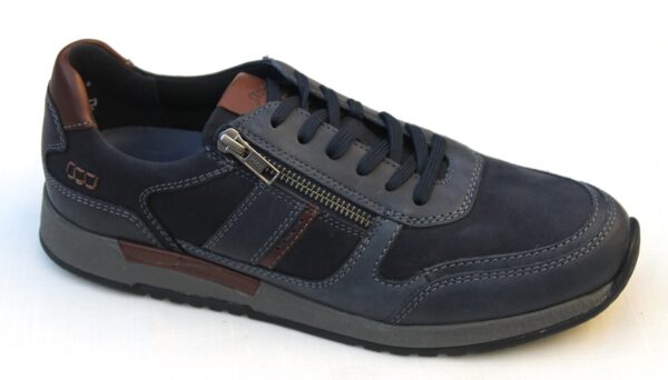 sioux veterschoen sneaker met rits donkerblauw combi Rojaro 714