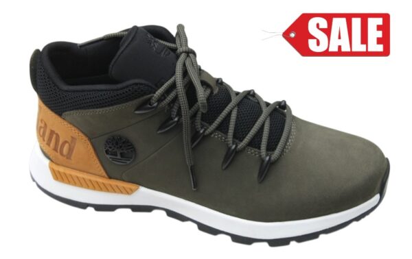 TH011 Timberland Sprint trekker half hoge veterboot khaki groen nubuck
