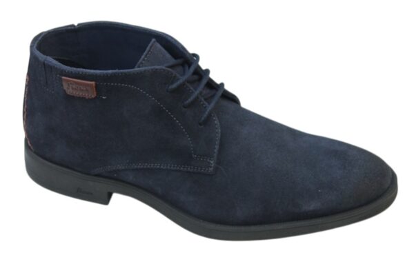 Sioux half hoge veterschoen donkerblauw suède