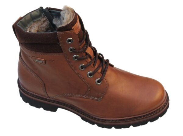 Sioux hoge veterboot lamsvacht gevoerd met "Goretex" bruin gevet leer