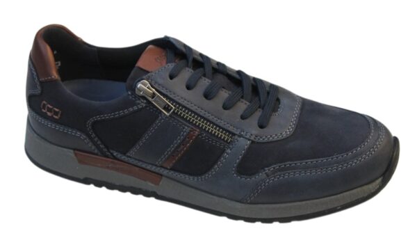 Sioux sneaker met ritsje donkerblauw combi