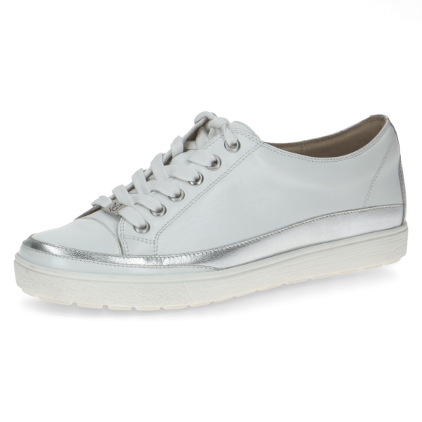 C007 Caprice sneaker in wit leer met zilver