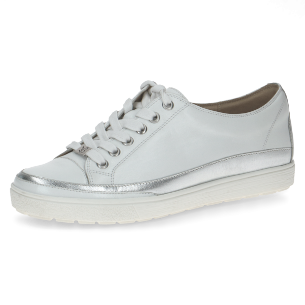 C011 Caprice sneaker in wit leer met zilver