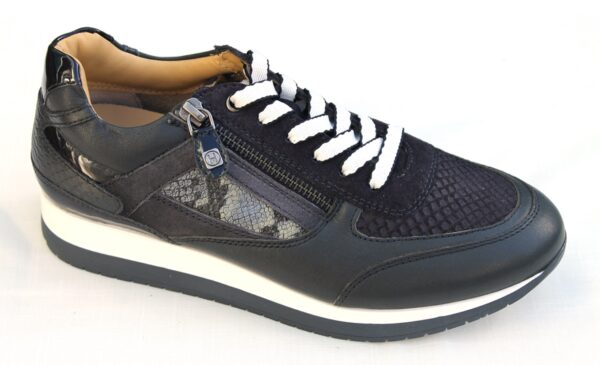 Helioform sneaker met ritsje blauw leer