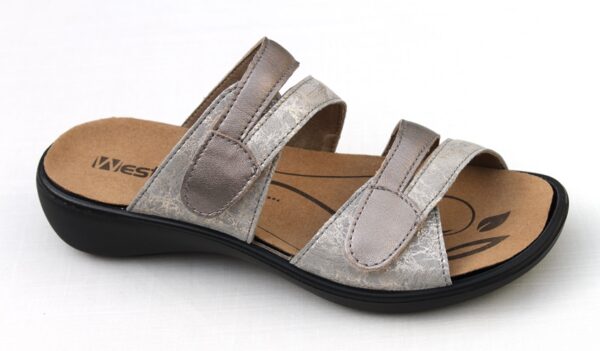 Westland verstelbare klittenband slipper Ibiza 81 bronze combi