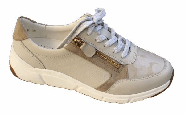 CD001 Christian Dietz “Pure Welness” veterschoen Mia beige met stretch fantasieprint