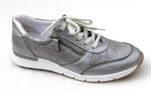 sneaker zilver metallic met stretch print