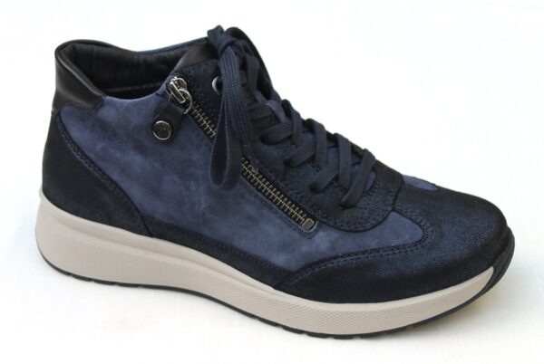 Fidelio half hoge veterschoen blauw combi