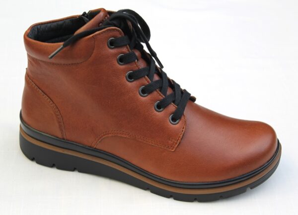 Fidelio half hoog veterbootje cognac bruin leer