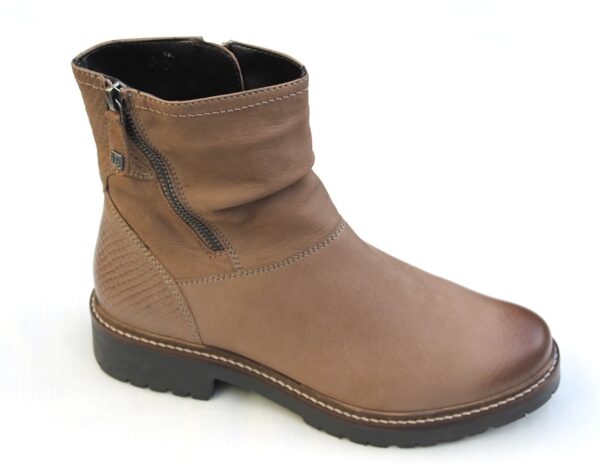 Helioform kort laarsje met licht rand in taupe gevet nubuck