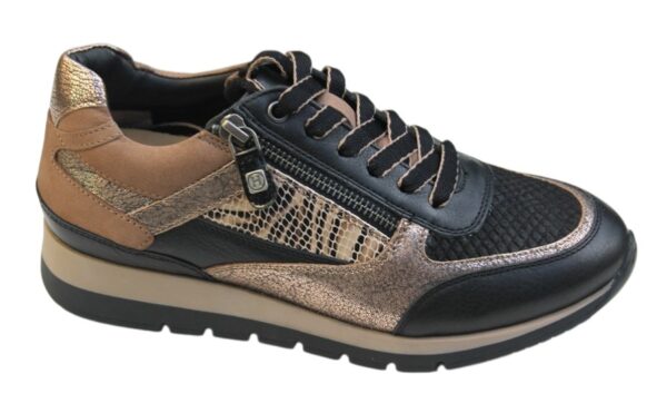 H103 Helioform sneaker zwart/taupe combi