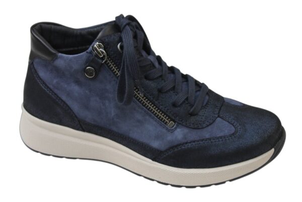 Fidelio half hoge veterschoen blauw combi