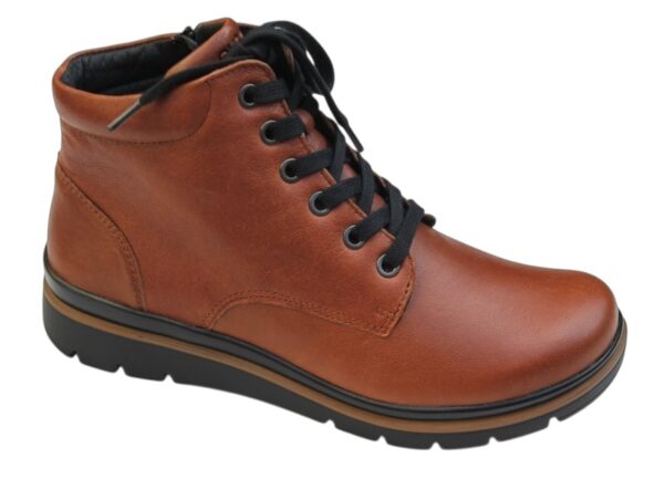 Fidelio half hoog veterboot cognac bruin leer