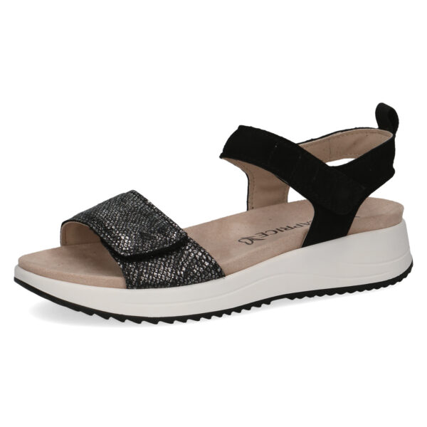C050 Caprice sandaal met klittenband zwart combi